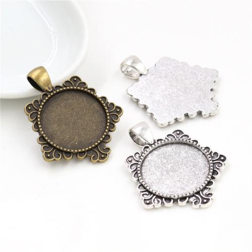 Zinc Alloy Pendant Cabochon Setting, Flower, plated, DIY Inner 20mm, Approx 