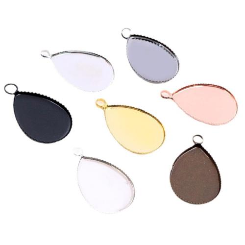 Zinc Alloy Pendant Cabochon Setting, Teardrop, plated, DIY Approx 