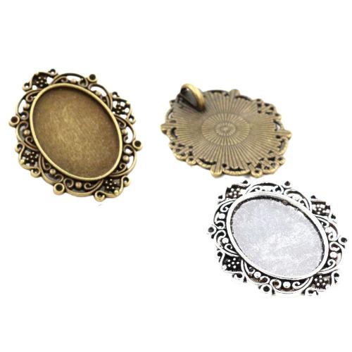 Zinc Alloy Pendant Cabochon Setting, plated, DIY Inner Approx 