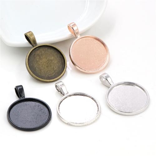 Zinc Alloy Pendant Cabochon Setting, Flat Round, plated, DIY Inner 20mm, Approx 