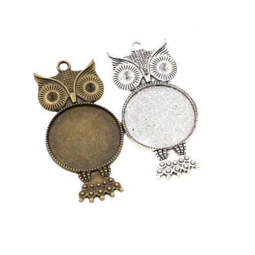 Zinc Alloy Pendant Cabochon Setting, Owl, plated, DIY Inner 25mm, Approx 