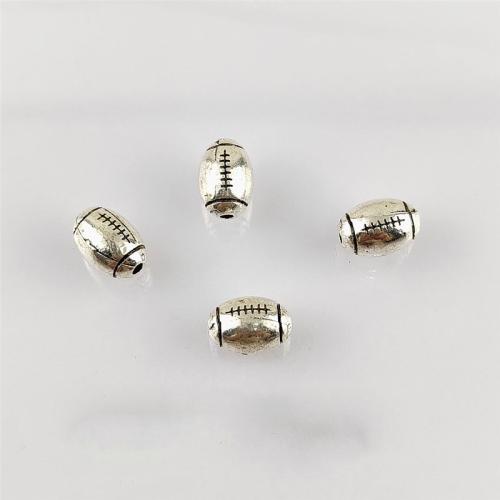 Zinc Alloy Jewelry Beads, Rugby Ball, antique silver color plated, DIY Approx 1.5mm, Approx 