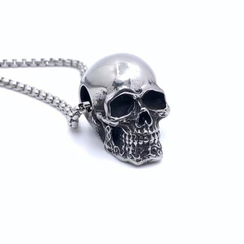 Stainless Steel Jewelry Necklace, 304 Stainless Steel, Skull  & for man 