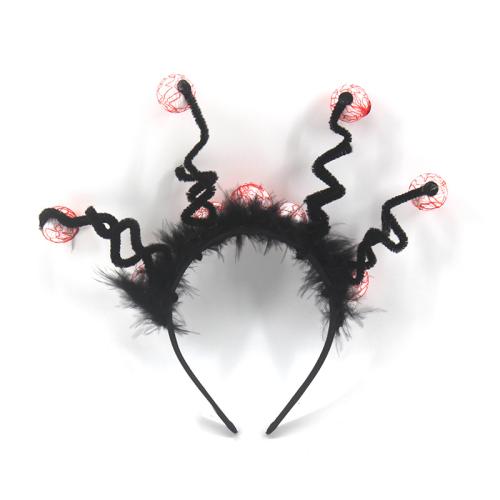 plastique Bande de cheveux, avec tissu, Halloween Design & pour femme, noire Vendu par PC