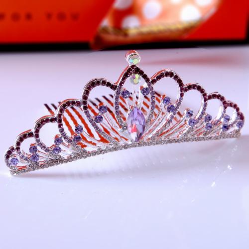 Bridal Decorative Hair Comb, Zinc Alloy, Girl & fashion jewelry & with rhinestone width 102mm, height 42mm [