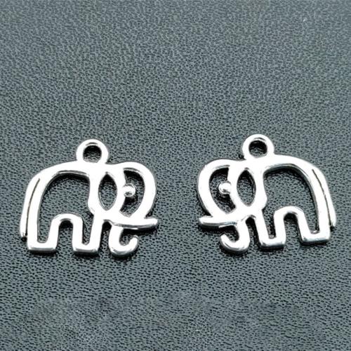 Zinklegierung Tier Anhänger, Elephant, antik silberfarben plattiert, DIY, 17x15mm, Bohrung:ca. 2mm, ca. 100PCs/Tasche, verkauft von Tasche