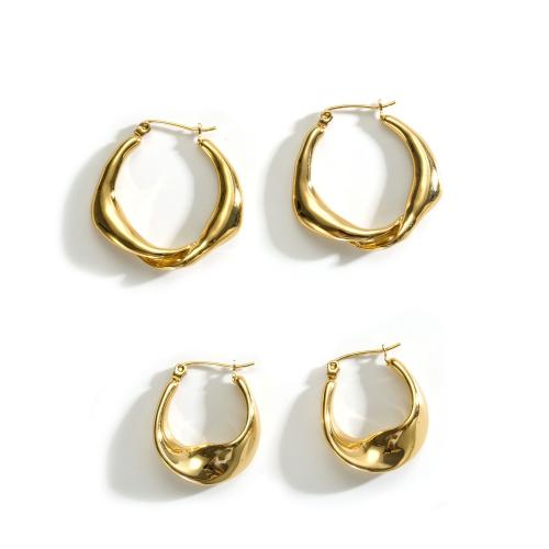 Stainless Steel Leverback Earring, 304 Stainless Steel, 18K gold plated, fashion jewelry & for woman, golden 