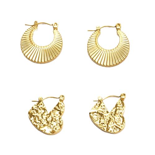 Stainless Steel Leverback Earring, 304 Stainless Steel, 18K gold plated, fashion jewelry & for woman, golden 