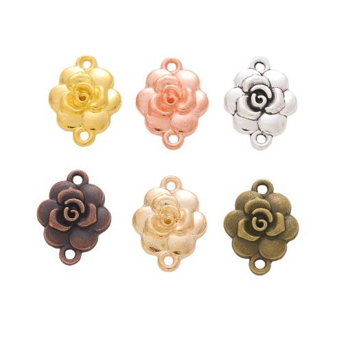 Flower Zinc Alloy Connector, Rose, plated, DIY & 1/1 loop Approx [