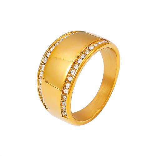 Titane Acier Bague, Acier titane, Placage, normes différentes pour le choix & pour femme & avec strass, plus de couleurs à choisir, Vendu par PC