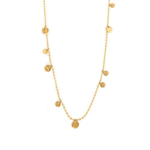 Collier de bijoux de titane, Acier titane, Plaqué or 18K, bijoux de mode & pour femme Environ 66 cm, Vendu par PC