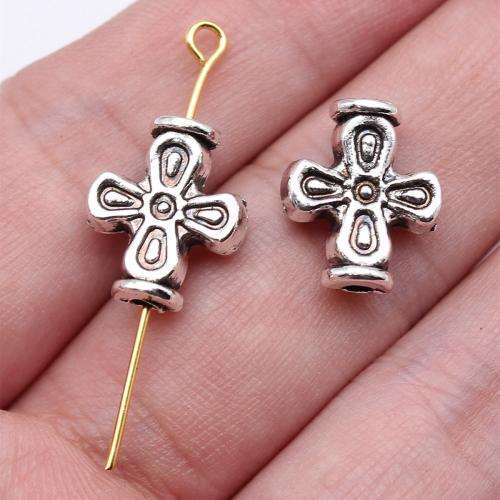 Zinc Alloy Jewelry Beads, Cross, antique silver color plated, DIY 