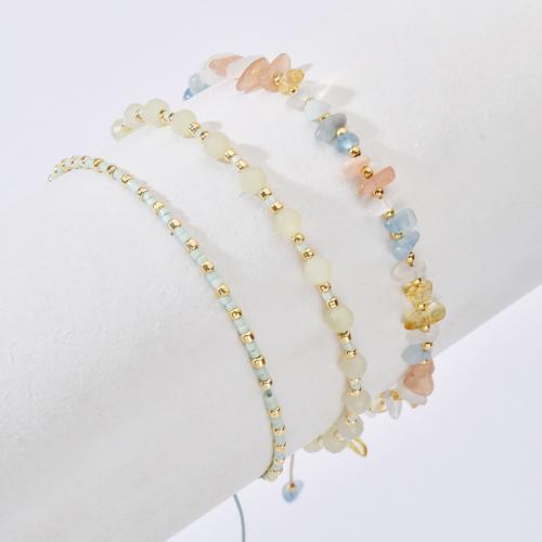 Gemstone Chip Bracelets, Gemstone Chips, with Knot Cord, Adjustable & for woman cm [