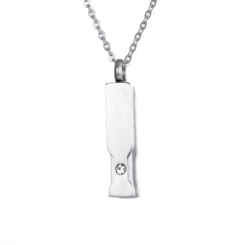 304 Stainless Steel Perfume Bottle Pendant, Rectangle, silver color plated, can open and put into something & Unisex cm 