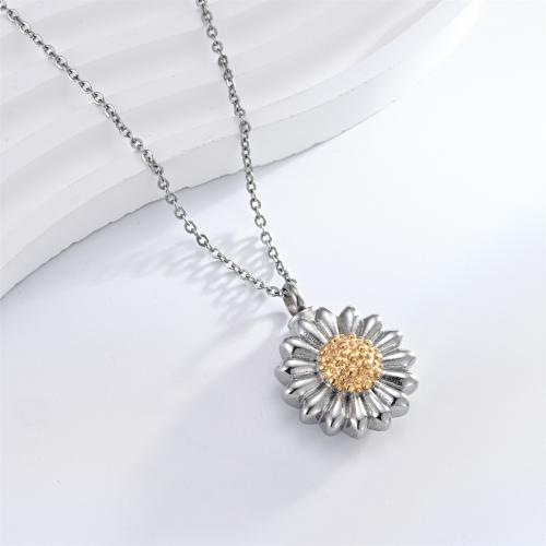 304 Stainless Steel Perfume Bottle Pendant, Flower, silver color plated, can open and put into something cm 