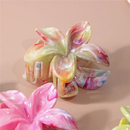 Hair Claw Clips, Plastic, Flower, fashion jewelry 80mm 