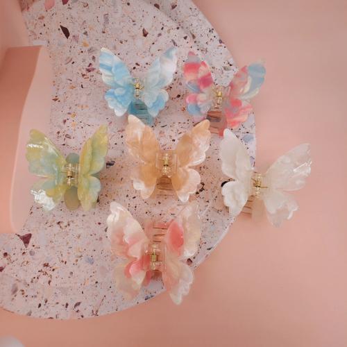 Hair Claw Clips, Acrylic, Butterfly, handmade, gradient color & for woman 