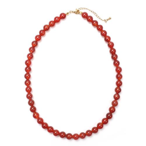 Red Agate Necklace, for woman, red cm 