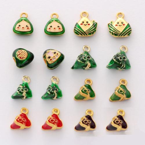 Zinc Alloy European Pendants, Rice Dumpling, gold color plated, DIY & enamel Approx 