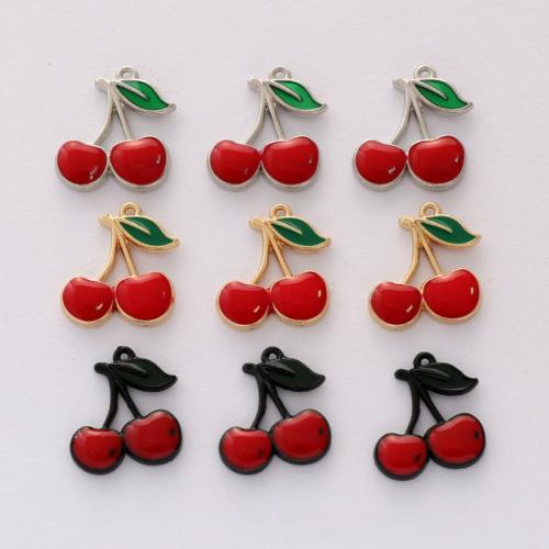 Zinc Alloy European Pendants, Cherry, plated, DIY & enamel Approx 