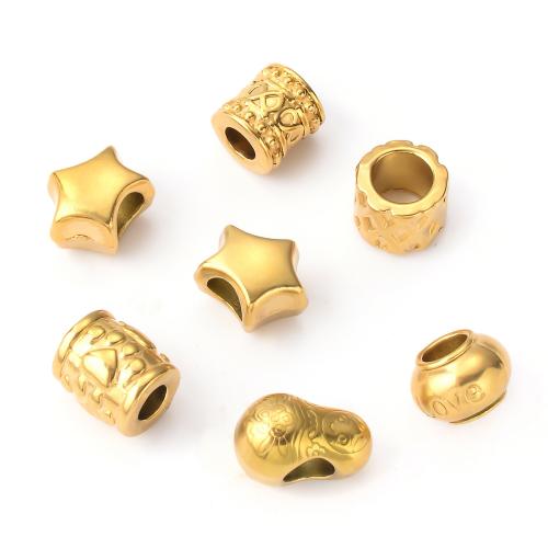 Stainless Steel Beads, 304 Stainless Steel, gold color plated, DIY 