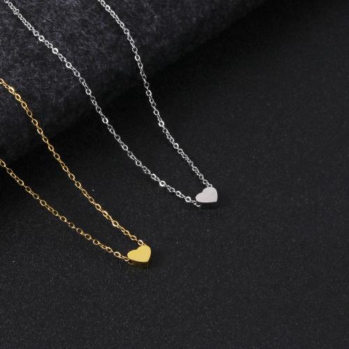 Stainless Steel Jewelry Necklace, 304 Stainless Steel, with 5cm extender chain, Heart, polished, fashion jewelry & for woman Approx 45 cm 