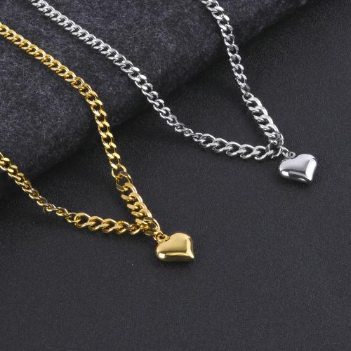 Stainless Steel Jewelry Necklace, 304 Stainless Steel, with 5cm extender chain, Heart, polished, fashion jewelry & for woman Approx 48 cm 