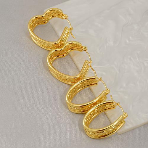 Stainless Steel Leverback Earring, 304 Stainless Steel, 18K gold plated, fashion jewelry & for woman, golden 