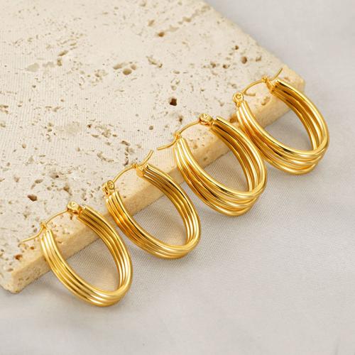 Stainless Steel Leverback Earring, 304 Stainless Steel, 18K gold plated, fashion jewelry & for woman, golden 