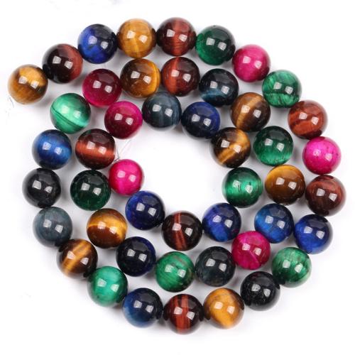 Tiger Eye Beads, Round, DIY, multi-colored, 8mm Approx 38 cm 