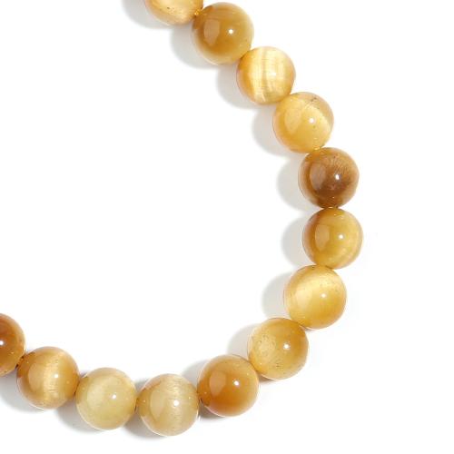 Tiger Eye Beads, Round, DIY golden Approx 38 cm 