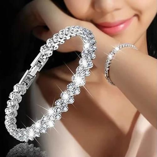 Zinc Alloy Rhinestone Bracelets, plated, fashion jewelry & with rhinestone 