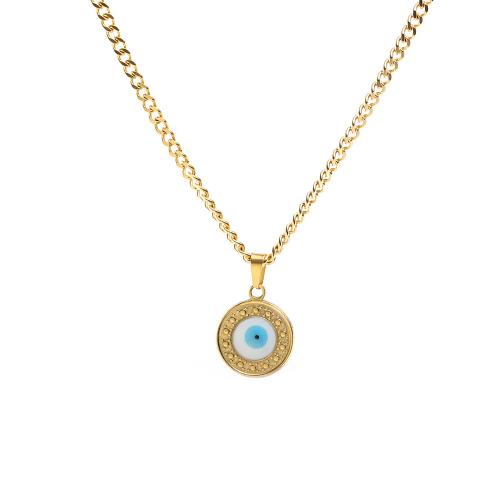 Evil Eye Jewelry Necklace, 304 Stainless Steel, with 5cm extender chain, plated, fashion jewelry & Unisex cm 