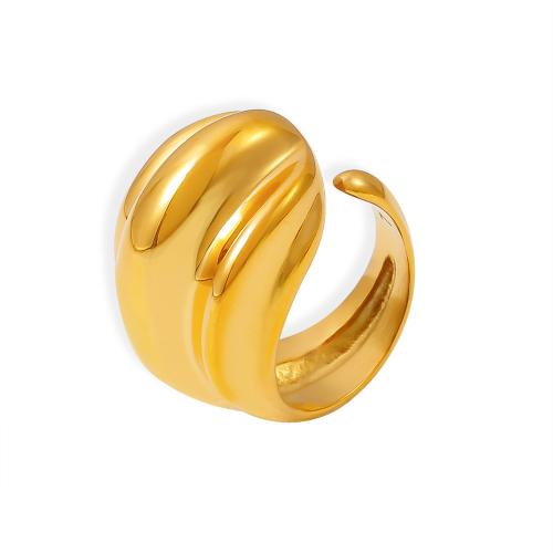 Titane Acier Bague, Acier titane, Plaqué or 18K, bijoux de mode & normes différentes pour le choix & pour femme, Vendu par PC