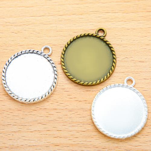 Zinc Alloy Pendant Cabochon Setting, Round, plated, DIY 