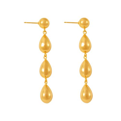 Boucle d'oreille en goutte de laiton, Plaqué or 18K, bijoux de mode & pour femme, Vendu par paire