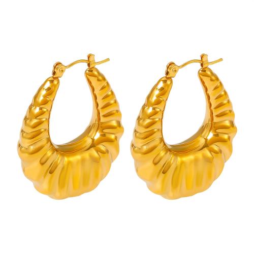 Boucles d'oreilles en acier titane, Plaqué or 18K, bijoux de mode & pour femme, Vendu par paire