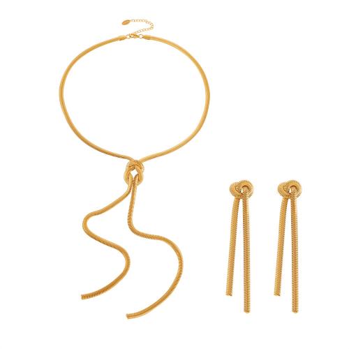 Ensemble de bijoux en acier de titane, Acier titane, Placage, bijoux de mode & styles différents pour le choix & pour femme, plus de couleurs à choisir, Vendu par paire