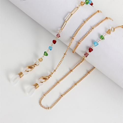 Zinc Alloy Glasses Chain, with Plastic & for woman, golden Approx 76 cm 