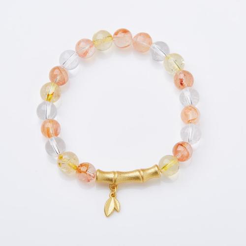 Quartz Bracelets, Citrine, with Red Marble Glue Stone, handmade, fashion jewelry & for woman Approx 14-16 cm [