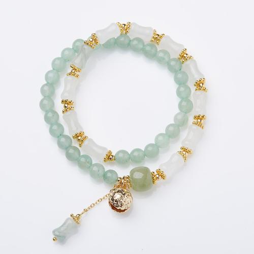 Jade Bracelets, Aventurine, with Tianshan Blue Granite & Hetian Jade, handmade, fashion jewelry & for woman Approx 32 cm [