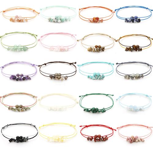 Bracelets en pierres précieuses, pierre gemme, avec corde de cire, fait à la main, bijoux de mode & différents matériaux pour le choix & unisexe, Vendu par PC