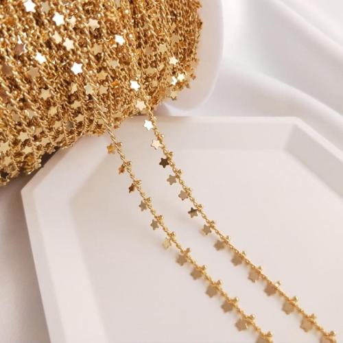 Brass Beading Chains, plated golden Approx 1 m 