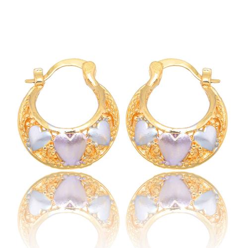 Boucle d'oreille en goutte de laiton, Plaqué or 18K, bijoux de mode & pour femme, doré Vendu par paire