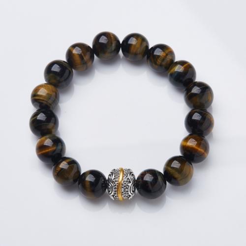 Tiger Eye Stone Bracelets, handmade, fashion jewelry & Unisex Approx 15-17 cm [