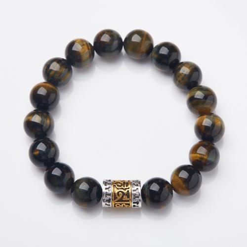 Tiger Eye Stone Bracelets, handmade, fashion jewelry & Unisex Approx 15-17 cm 