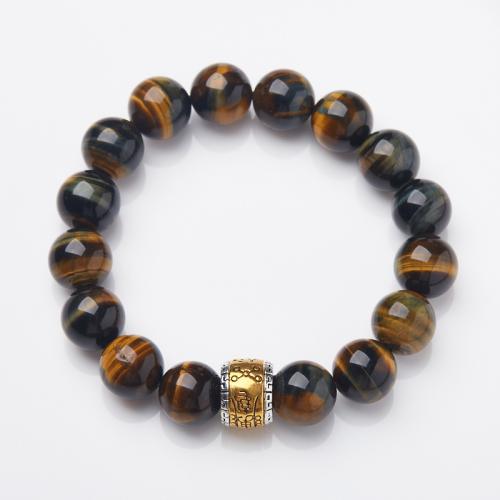 Tiger Eye Stone Bracelets, handmade, fashion jewelry & Unisex Approx 15-17 cm [