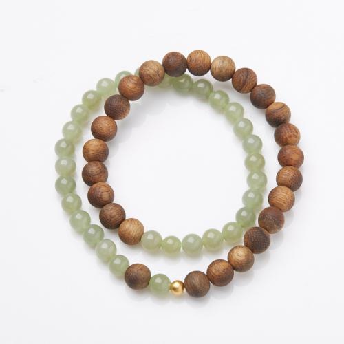 Jade Bracelets, Aloewood, with Hetian Jade, handmade, fashion jewelry & Unisex Approx 32 cm 