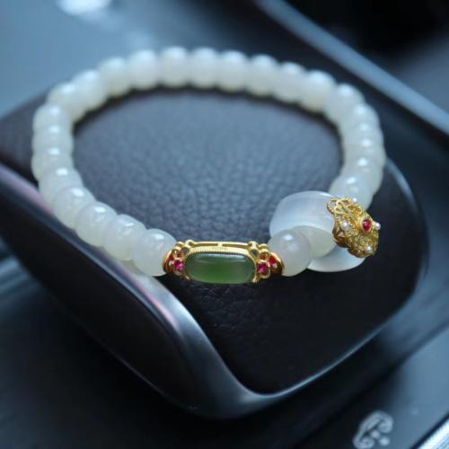 Jade Bracelets, Hetian Jade, handmade, fashion jewelry & for woman Approx 14-16 cm, Approx 28-32 cm 