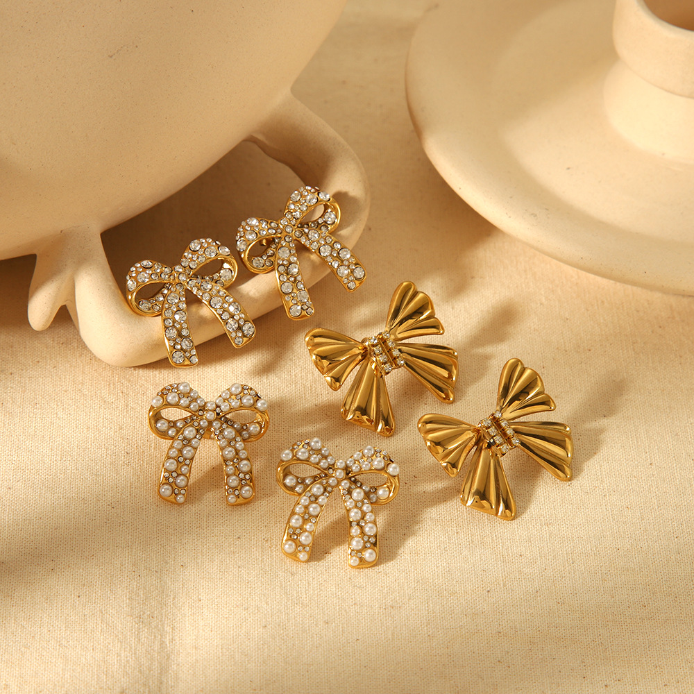 Stainless Steel Rhinestone Stud Earring 304 Stainless Steel with